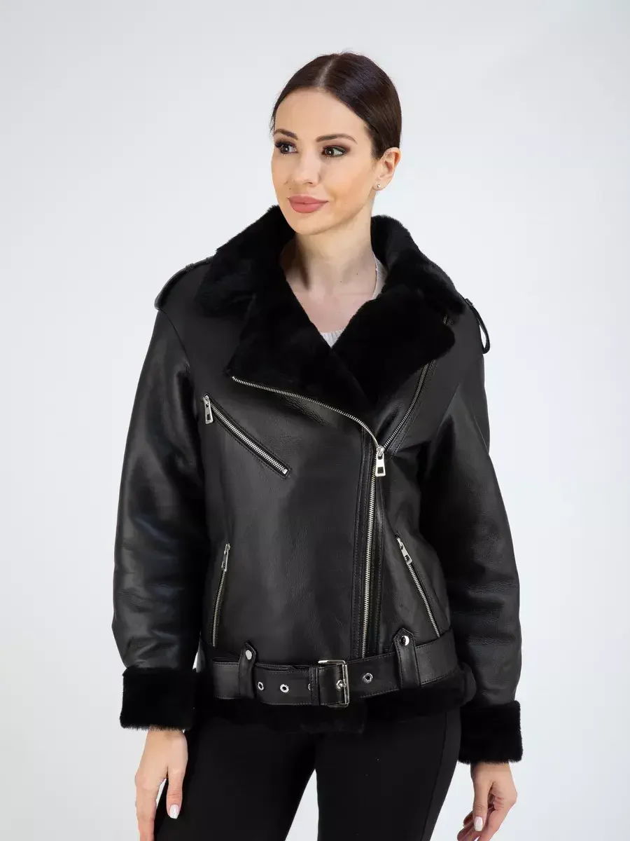 Дубленка авиатор натуральная зимняя