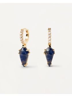 Одиночная серьга Naoki Sodalite серебро 925 пробы покрытое золотом
