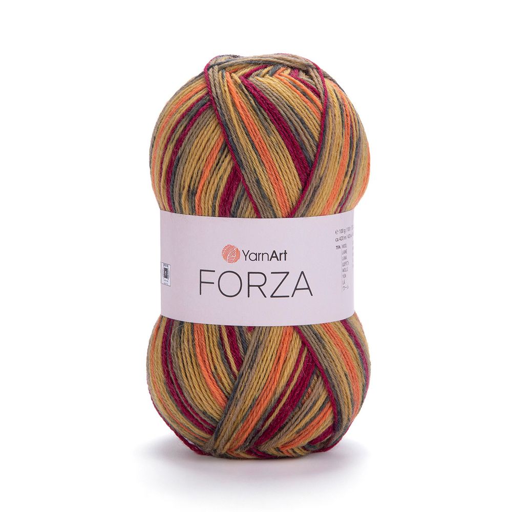 Пряжа YarnArt (ЯрнАрт) Forza / уп.5 мот. по 100 г, 420 м, 2509 секционный