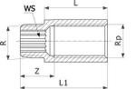 VIEGA Удлинитель бронза НР-ВР, модель 3525 1/2" x 1/2" x 150 440305