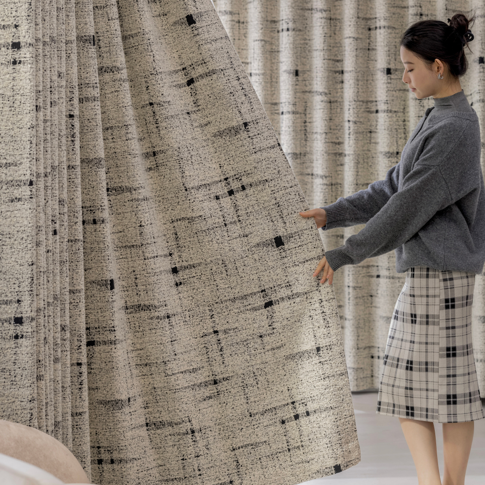 Шерстяная портьерная ткань «Pearl Tweed» — натуральная шерсть с мелким твидовым переплетением в светлой гамме