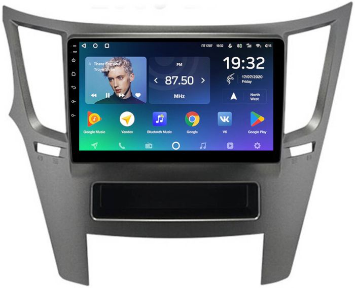 Магнитола для Subaru Legacy 5, Outback 4 2009-2014 (левый руль, рамка черная) - Teyes CC2 PLUS монитор 9" QLED, Android 10, Быстрая, SIM-слот