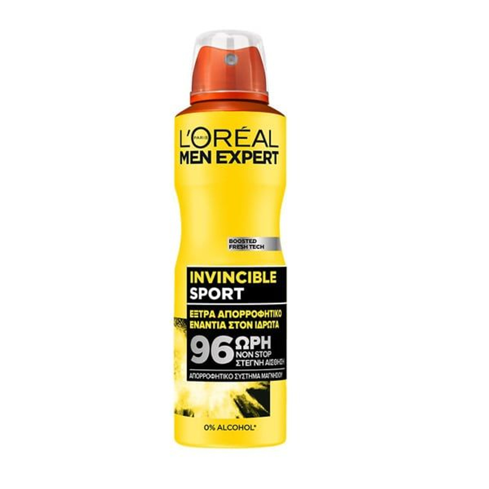 L'ORAL Men Expert Дезодорант-спрей Invincible Sport 96 ч для мужчин 150 мл (Франция)
