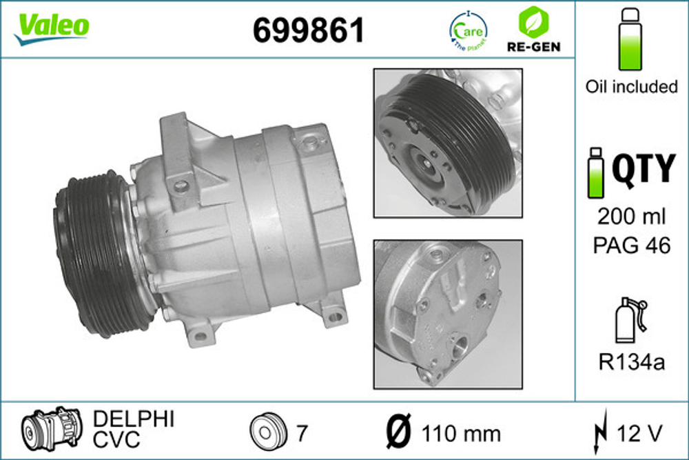 VALEO - 699861-VAL - Compressor, air conditioning