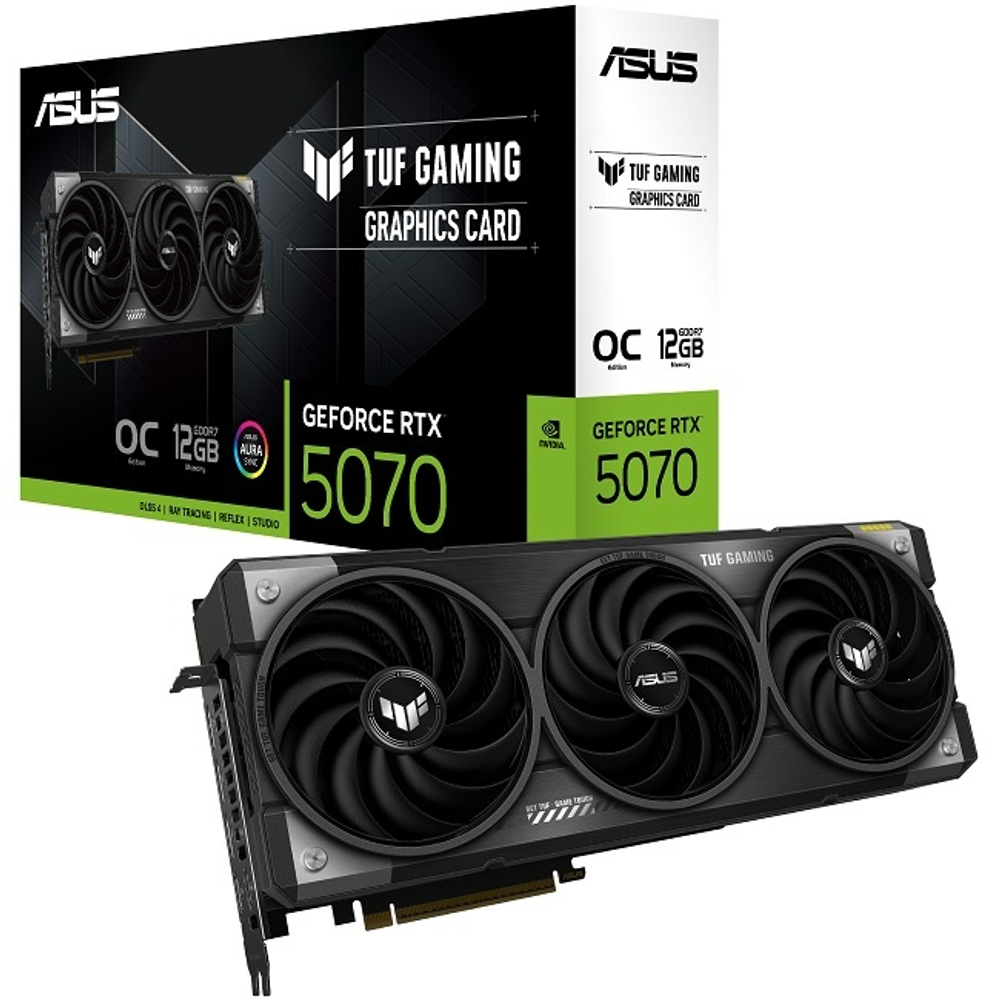 Видеокарта ASUS GeForce RTX 5070 TUF GAMING OC 12GB (TUF-RTX5070-O12G-GAMING), (90YV0LZ0-M0NA00)