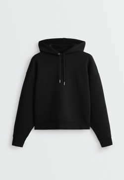 Oysho Толстовка с модалом и начесом Boxy, черный