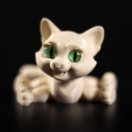 Котик с улыбкой, шарнирная игрушка-антистресс, 9 см., бежевый