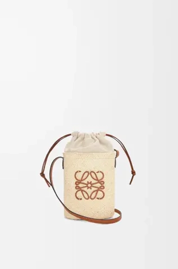 Loewe Сумка-мешок из пальмы и телячьей кожи, натуральный/коричневый