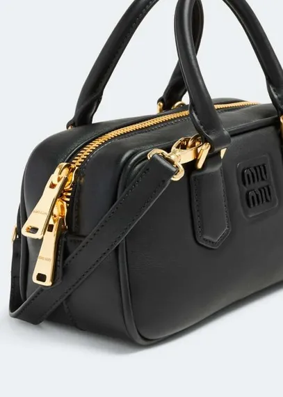 Кожаная сумка Miu Miu Arcadie черный