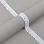 Кружево шитьё п/э+х/б 24 мм / 9±0.2 метров, Турция, белый, Gamma GYEM-2401