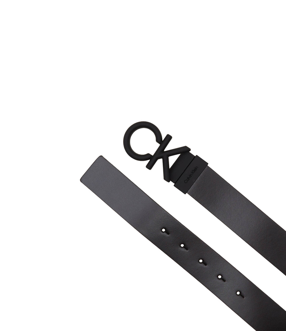 Кожаный ремень ADJ/REV CK RUBBER BOMBE 35MM Calvin Klein - черный(K50K510939)