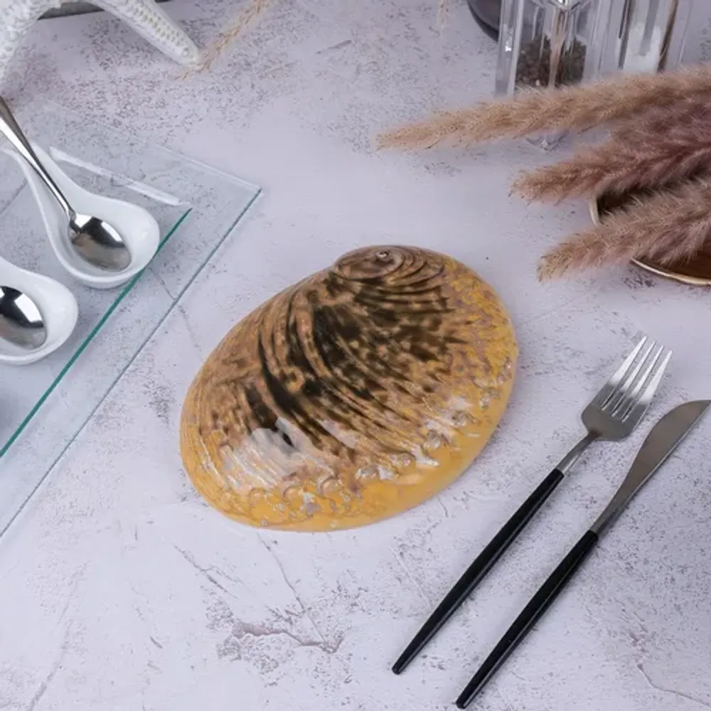 Салатник 365 мл 19*14,5 см h5 см для закусок Light Pearl Ammonite Shell Frutti di Mare P.L. [1]