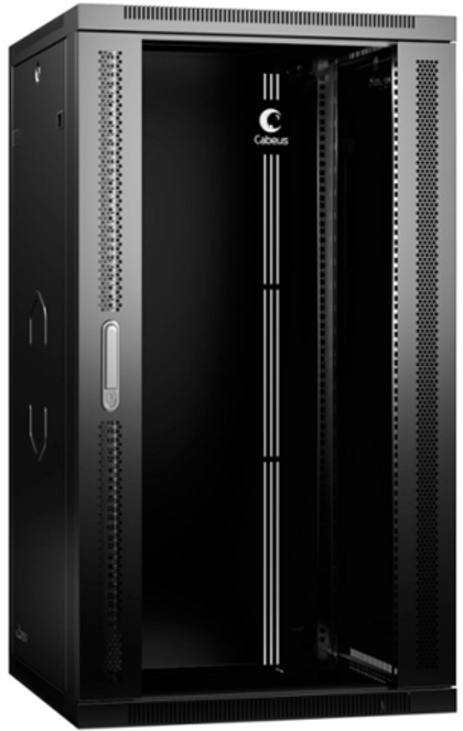 Шкаф настенный 19", 22U Cabeus SH-05F-22U60/45-R-BK