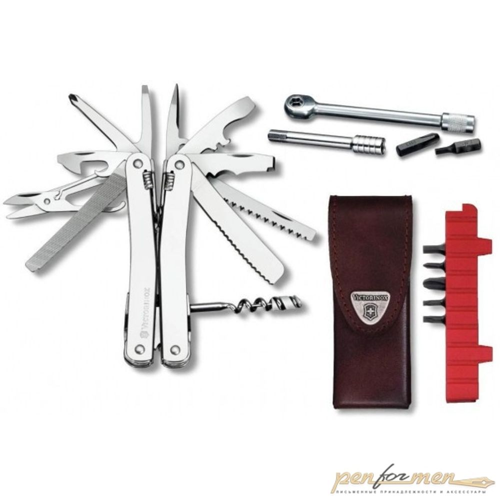Мультитул Victorinox SwissTool Spirit Plus 3.0239.L 105мм 39 функций в кожаном чехле