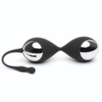 Черно-серебристые вагинальные шарики Inner Goddess Kegel Toner Balls (Цвет: черный с серебристым)
