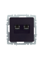 BRITE Розетка двойная RJ11+RJ45 кат.5E РК/Т12-БрЧ черный IEK