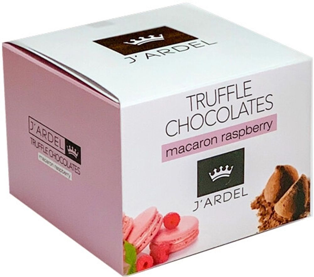 Шоколад Жардель Трюфели с Печеньем Макарон с Малиной / J'Ardel Truffle Chocolates Macaron Raspberry 100г