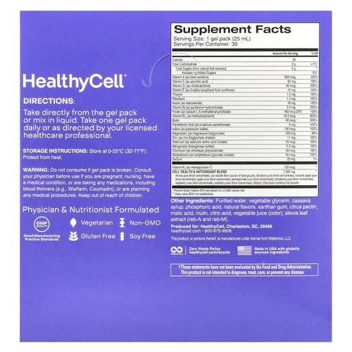 HealthyCell, Bioactive Multi, ягодное ассорти, 30 гелевых пакетиков по 25 мл (0,84 жидк. Унции)