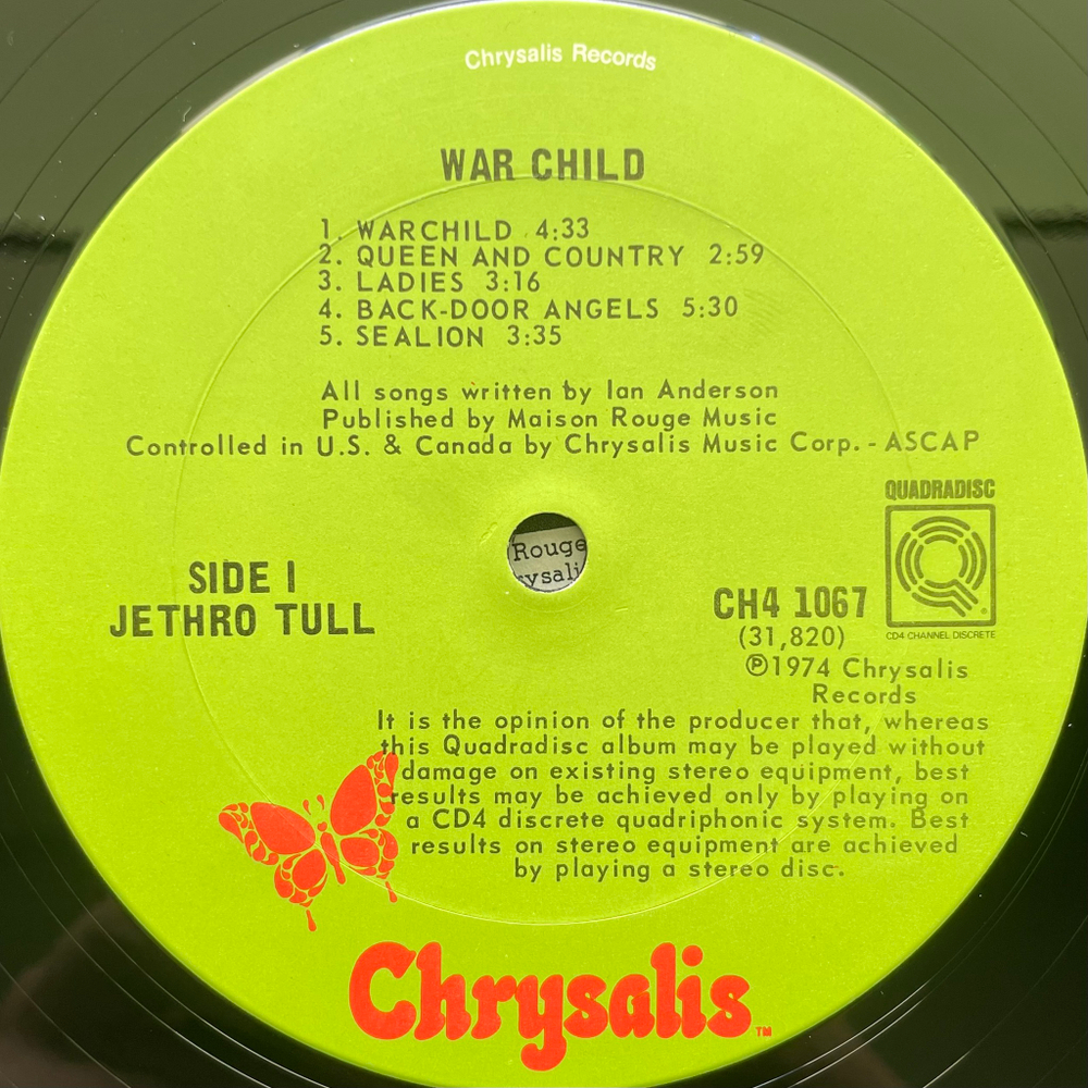 Jethro Tull ‎– War Child (США)