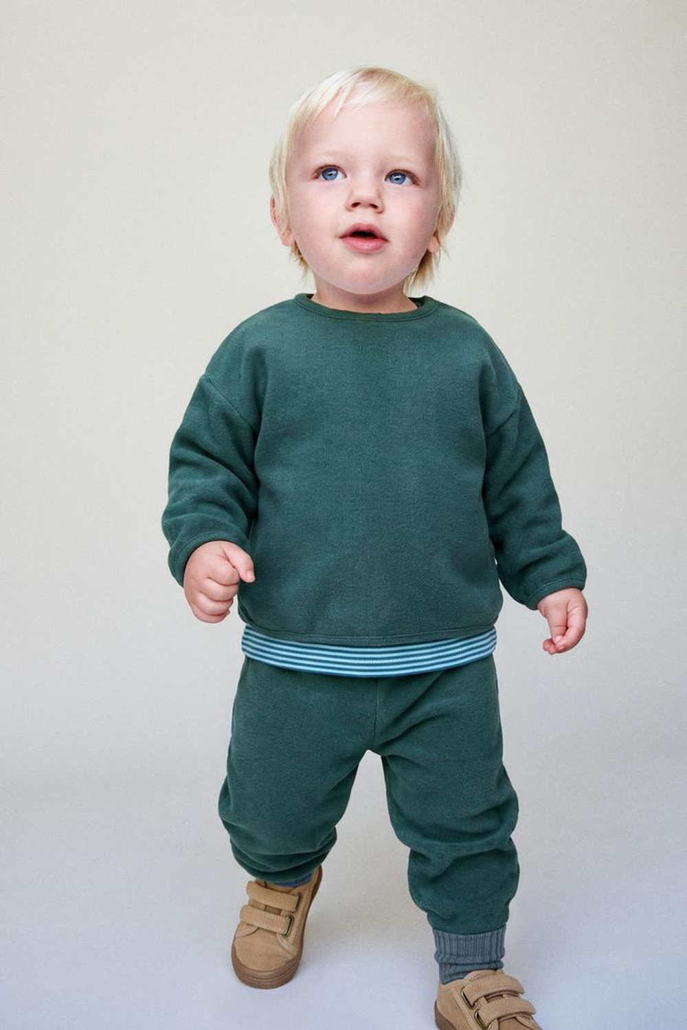 ZARA ОДНОТОННЫЙ ЛОНГСЛИВ SOFT TOUCH, СИНИЙ