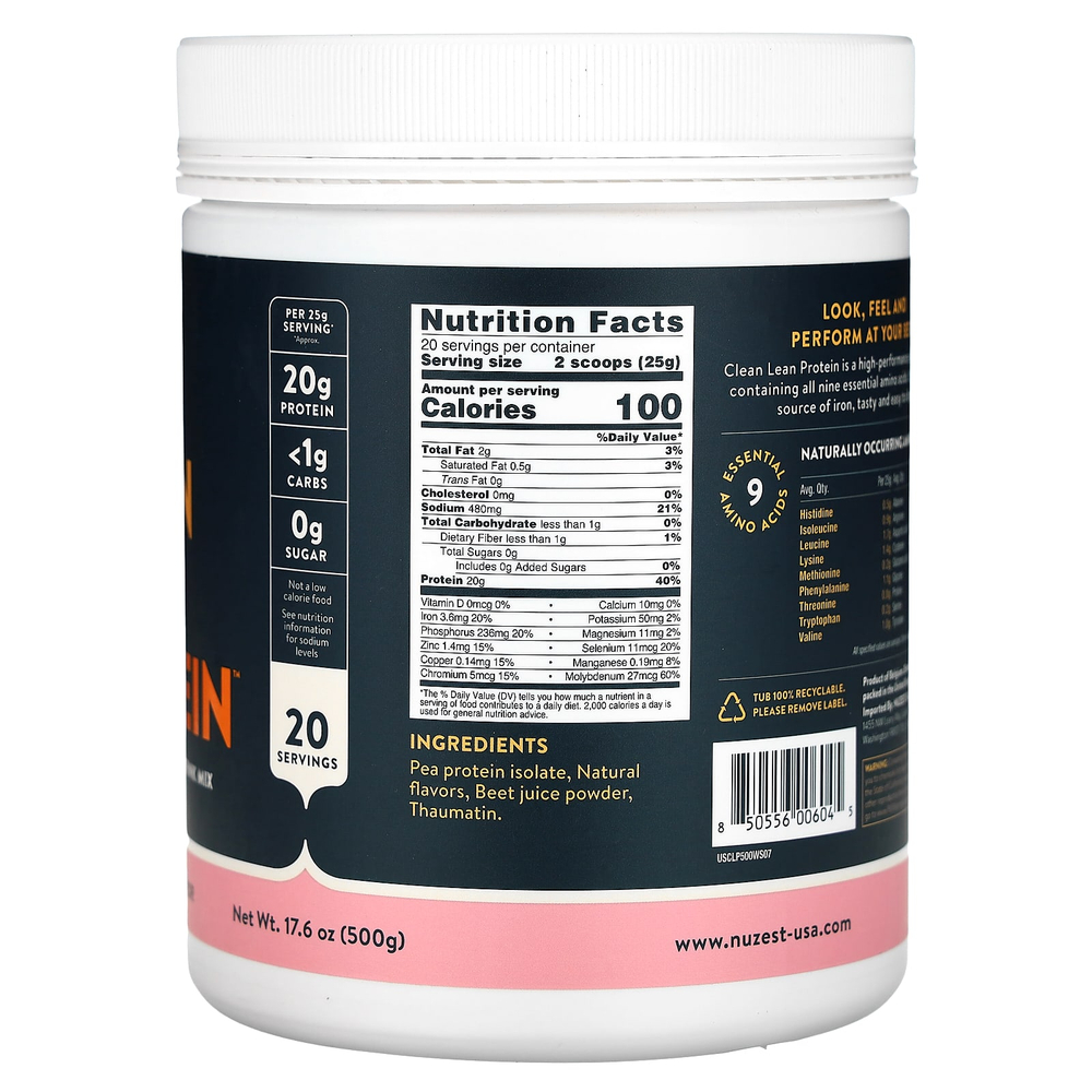 Nuzest, Clean Lean Protein, лесная клубника, 500 г (17,6 унции)