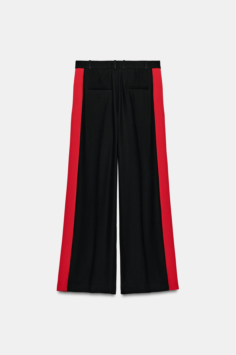 ZARA ШИРОКИЕ БРЮКИ С ПОЛОСАМИ ПО БОКАМ — ZW COLLECTION, КРАСНЫЙ/ЧЕРНЫЙ