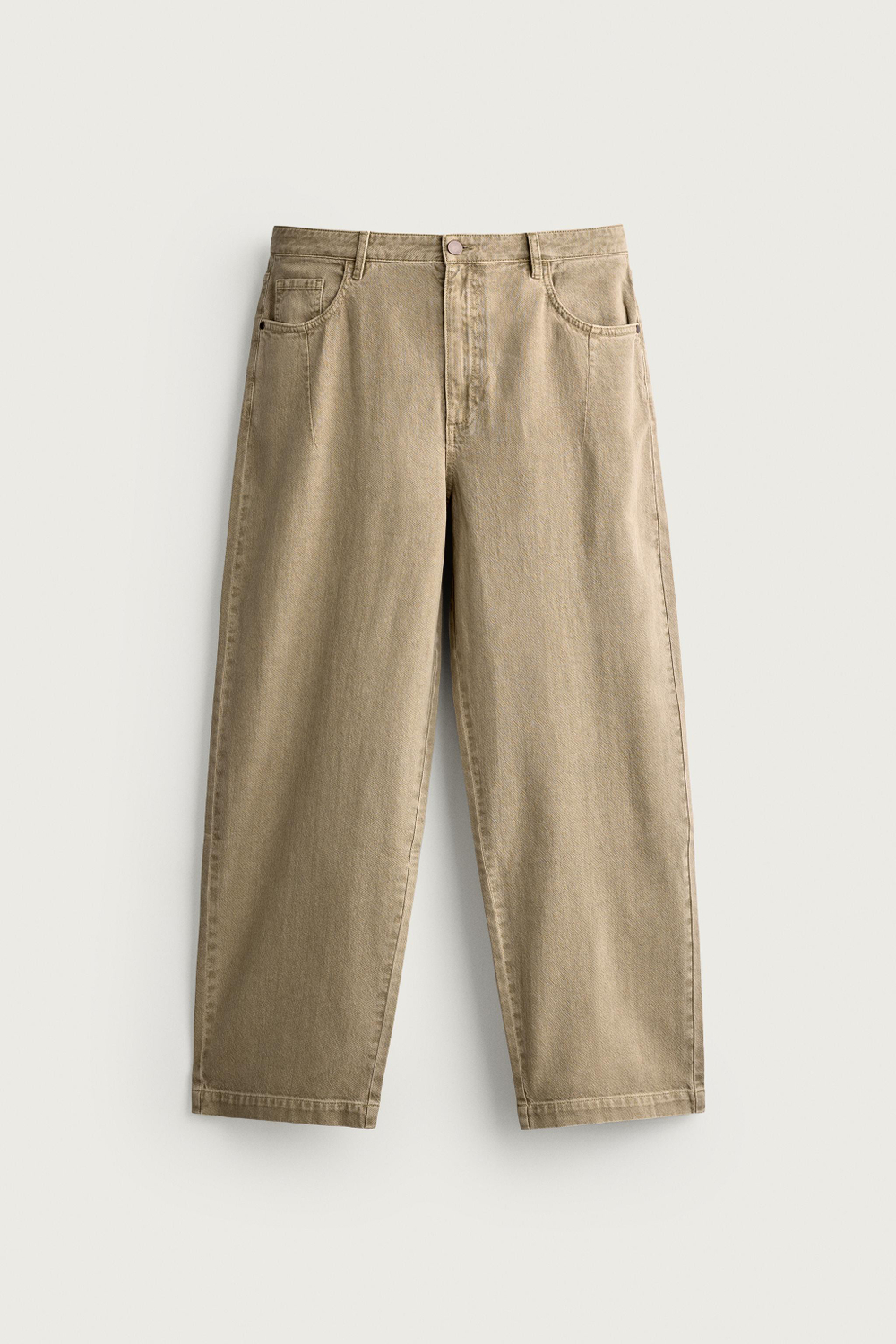 БРЮКИ ИЗ ХЛОПКА И ЛЬНА С ЭФФЕКТОМ ПОТЕРТОСТИ — ZARA