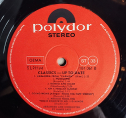 Винтажная виниловая пластинка LP James Last Classics Up To Date (Germany 1966) Romeo And Juliet