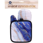Прихватка в наборе с прихваткой-варежкой «Мрамор» 25,5*16 см, 17*17 см, микс