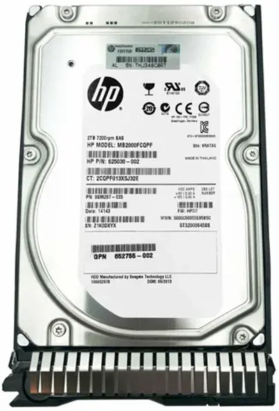 Жесткий диск HP 2TB 6G SAS 7.2K RPM LFF DP MIDLINE MB2000FBZPN