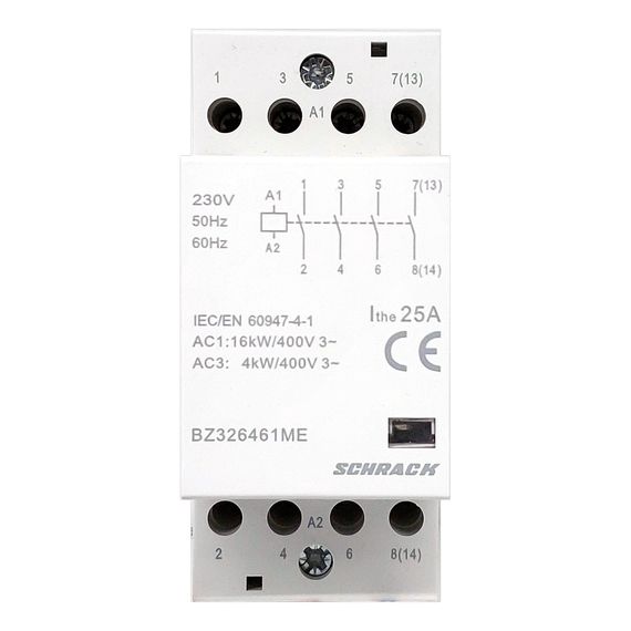 Контактор модульный 25A 4NO 230VAC Schrack Technik BZ326461ME