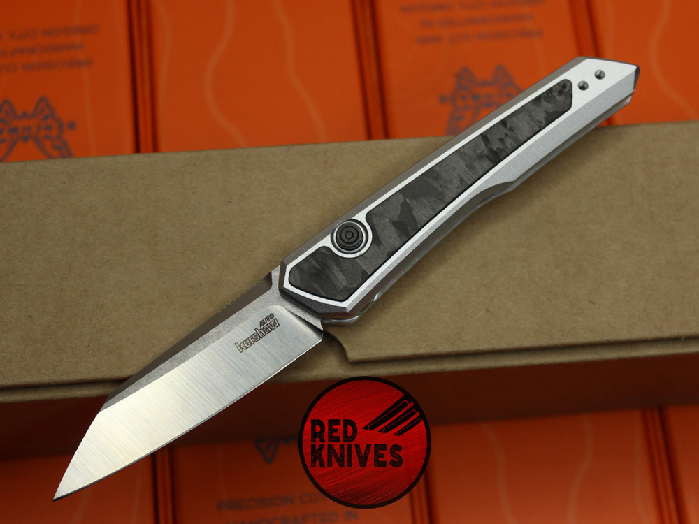 Нож Kershaw Launch 20 A+++ - мраморный карбон, рукоять - белый алюминий