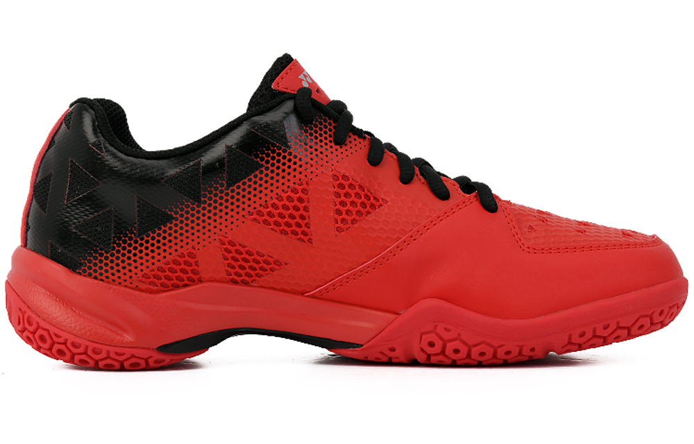 YONEX Power Cushion Comfortable Round Toe Lightweight And Breathable Low top Badminton Shoes Unisex Red Black