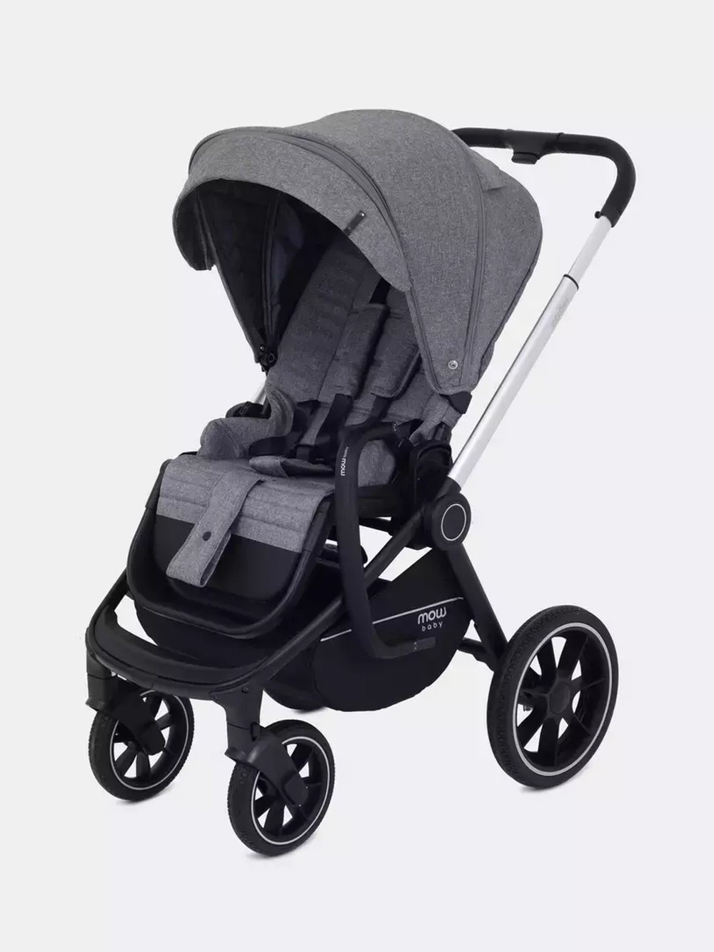 Коляска детская MOWBaby "ZOOM"PU (2в1) RA086 Silver Grey