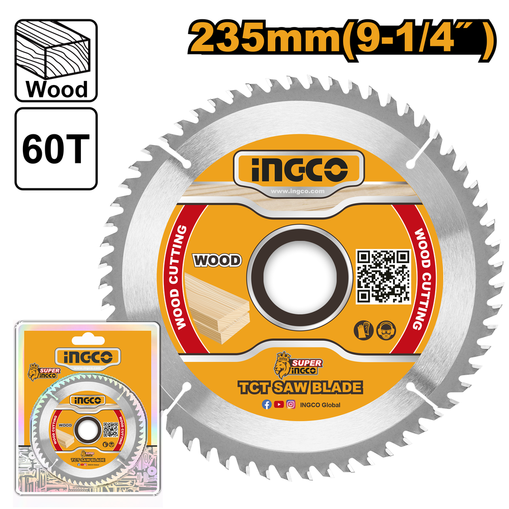 Диск пильный по дереву TCT INGCO TSB123523 INDUSTRIAL 235х30 мм 60Т