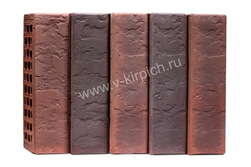 Кирпич лицевой Воротынский одинарный микс антик-кортен, терра