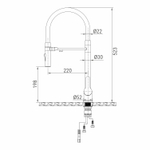 Смеситель для кухни 35k MIXLINE МЛНС-0401/MLSS-0401 ЧЕРНЫЙ гиб.из.магнит,под.к фильтру,п/гайку САТИН