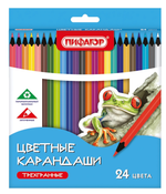Карандаши 24цв. "Стандарт" трехгранные (Пифагор)