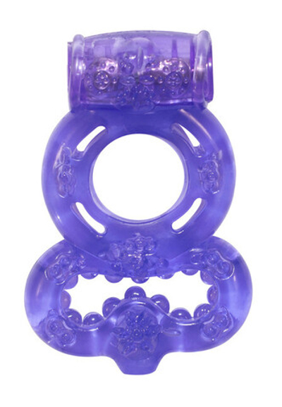 Эрекционное кольцо на член и мошонку с вибрацией Treadle purple (Цвет: фиолетовый)