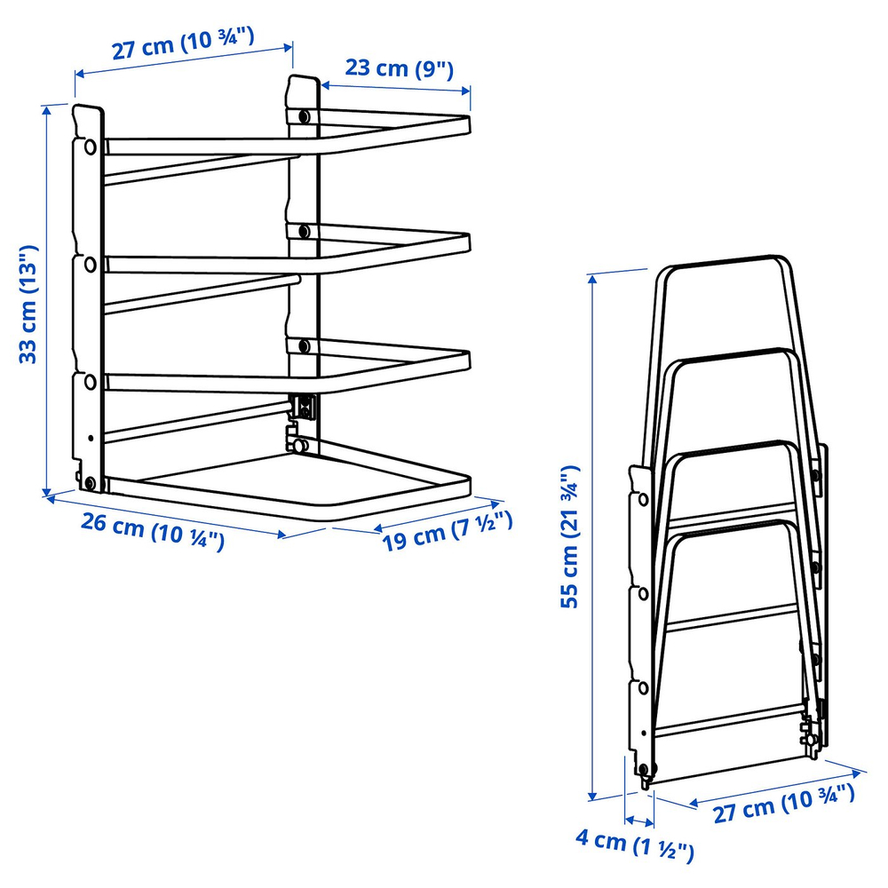 IKEA SVARTABBORRE  (ИКЕА СВАРТАББОРРЕ)  -  Подставка для противней - складная чёрная 27x26x33 см
