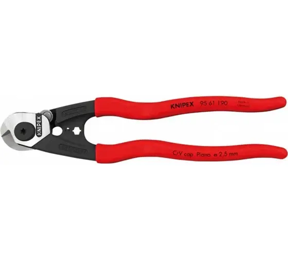 KNIPEX Тросорез компактный, рез: кабель 7 мм, проволочный трос 5 мм, проволока средней твёрдости