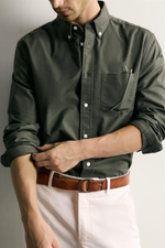РУБАШКА REGULAR FIT ФАКТУРЫ ОКСФОРД — ZARA