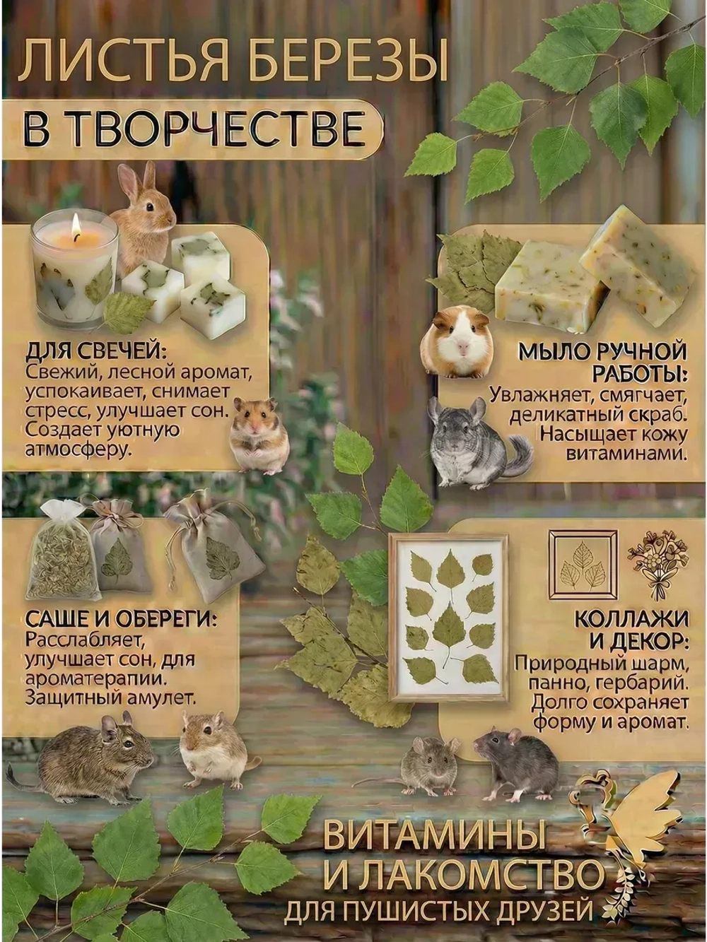 Лист березы летнего сбора для свечей и мыловаров