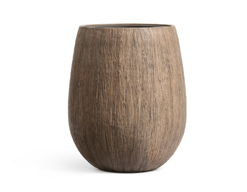 Кашпо TREEZ Effectory Wood Округлая чаша Светлый дуб в-60 см, д-46 см 41.3321-03-051-WB-60