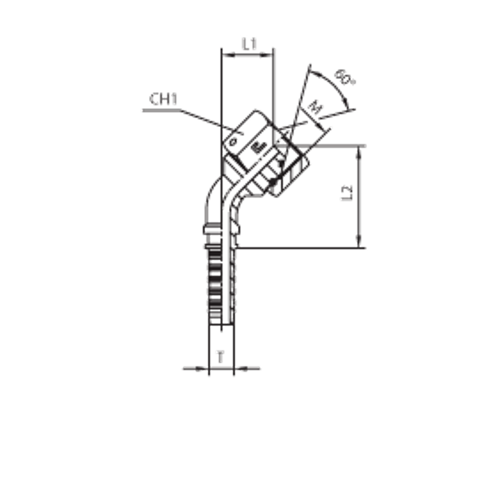 Фитинг DN 32 DKM (Г) 45x1.5 (45) (штифтованная гайка) (o-ring)