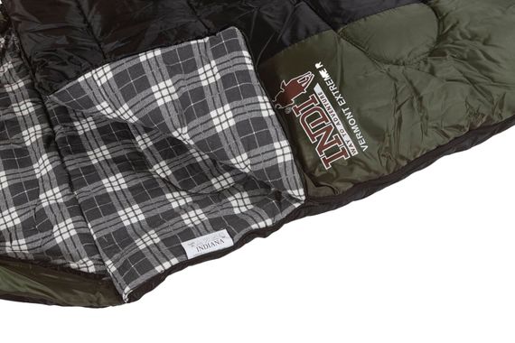 Спальный мешок INDI Vermont Extreme R-zip от -27 °C (одеяло с подголовником, фланель, 195+35X85 см)