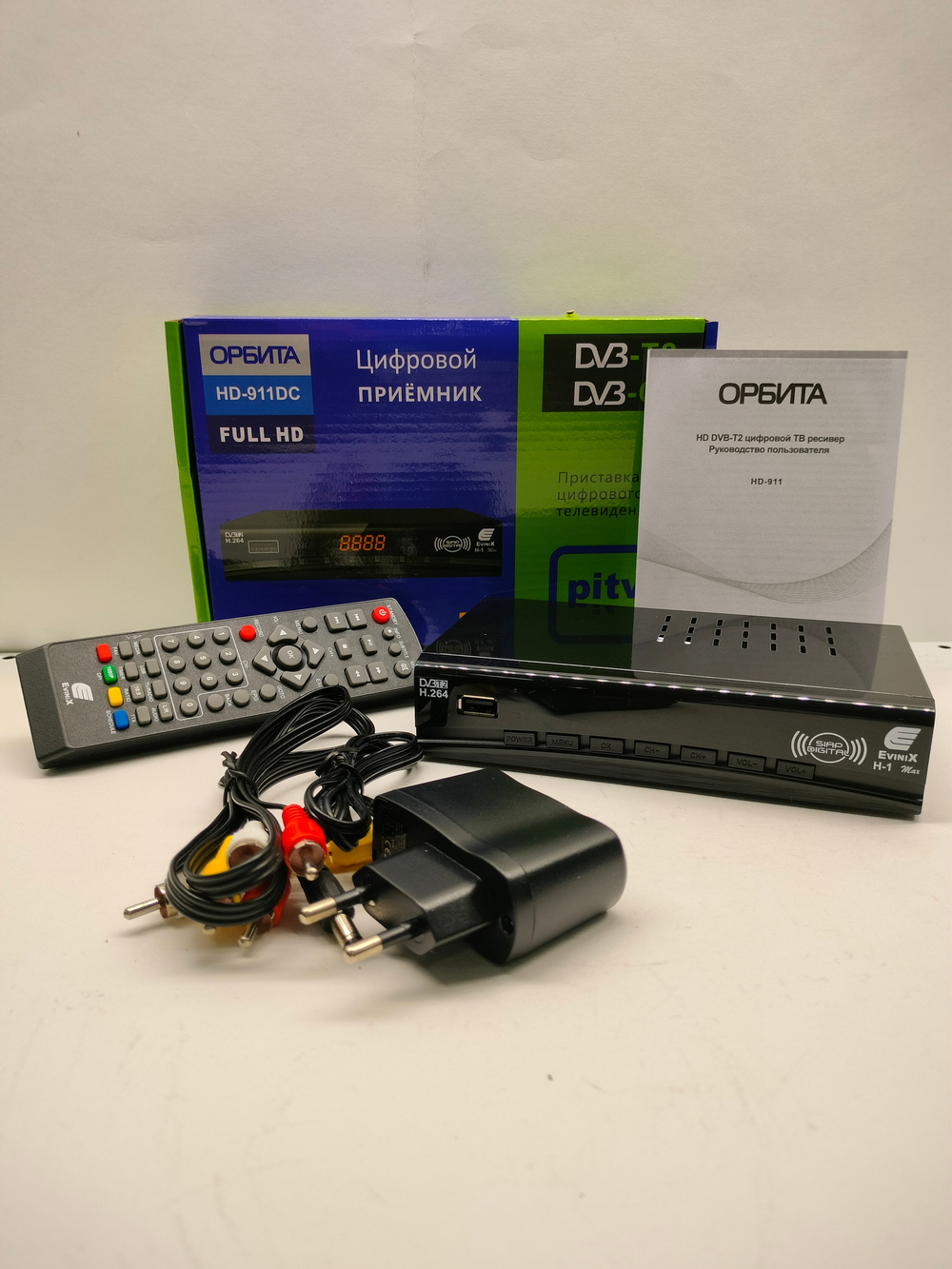 Ресивер для телевизора ТВ приставка Орбита HD-911DC DVB-T2 DVB-C HDMI