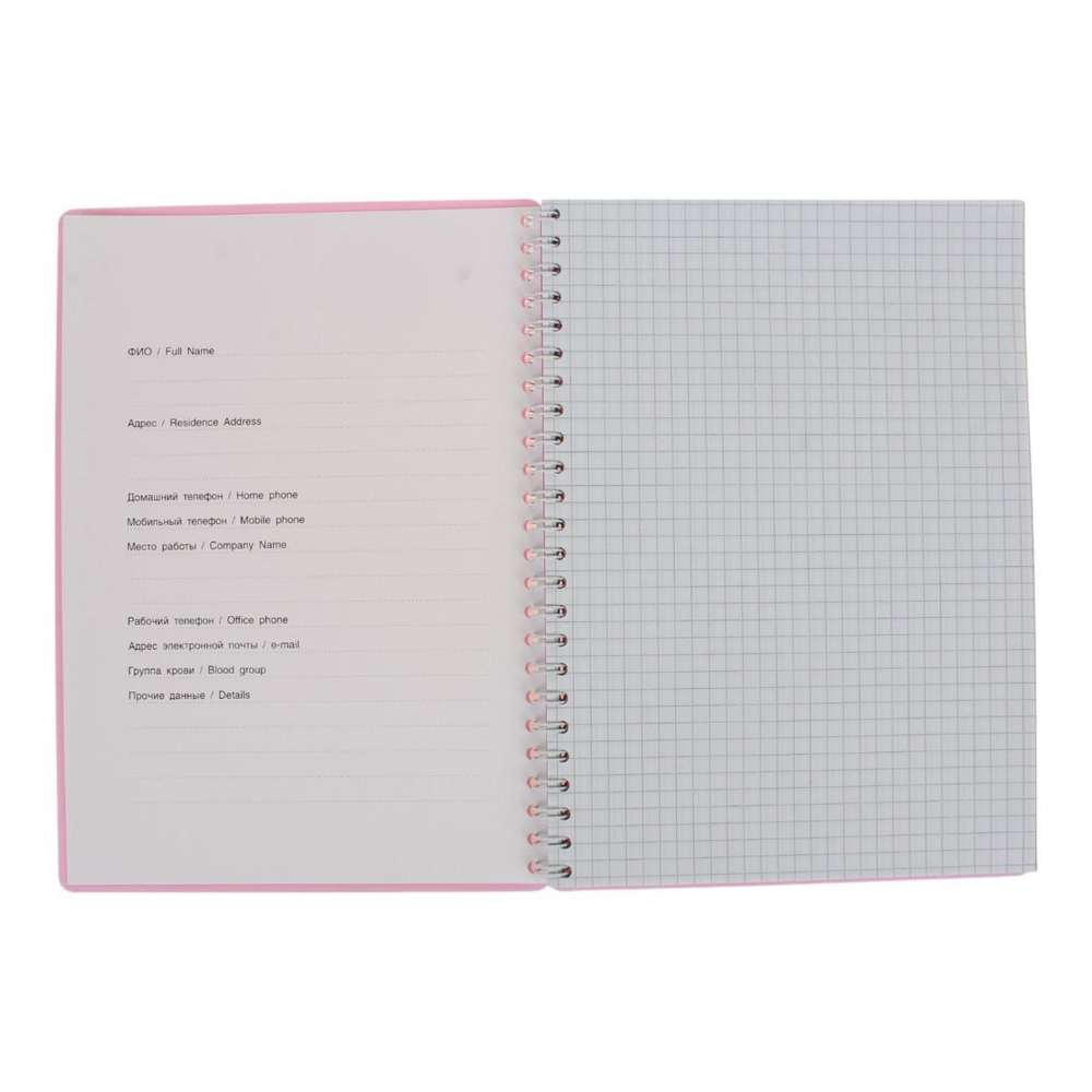 Тетрадь А5 80 л.клетка "Pastel Collection Pink" с пласт. обложкой,на гребне (ПОЛИНОМ)