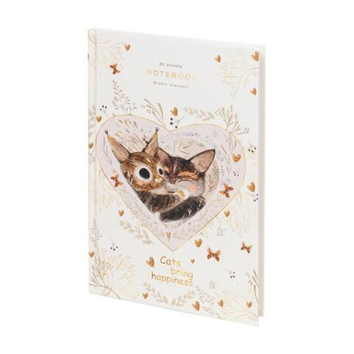 Блокнот-престиж А5. 80л. "Love me. Котики приносят счастье" (Альт)