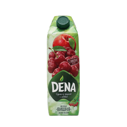 Сок натуральный с мякотью Dena яблоко-вишня 1 л